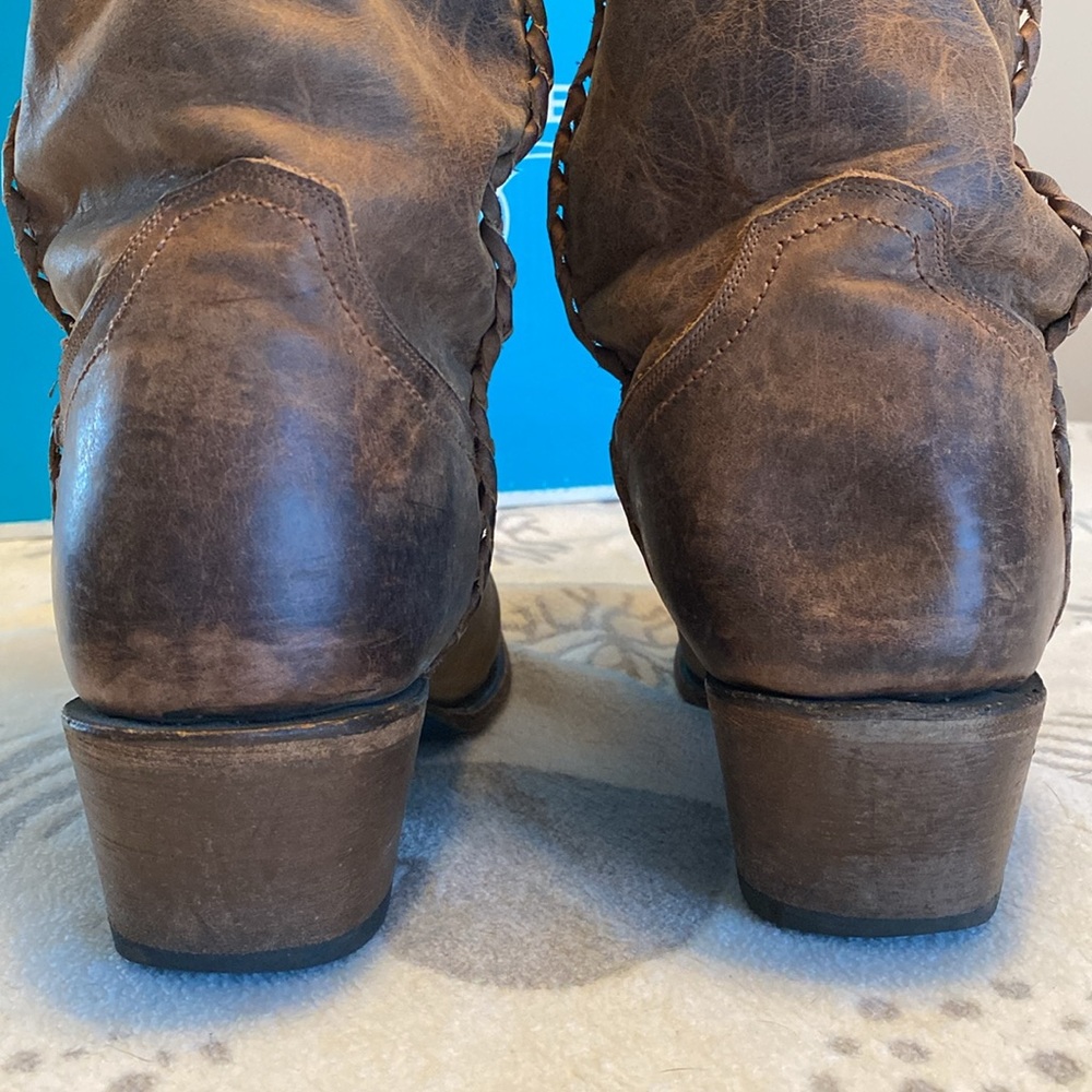 Women's Brown Leather Western Boots - Picture 5 of 15